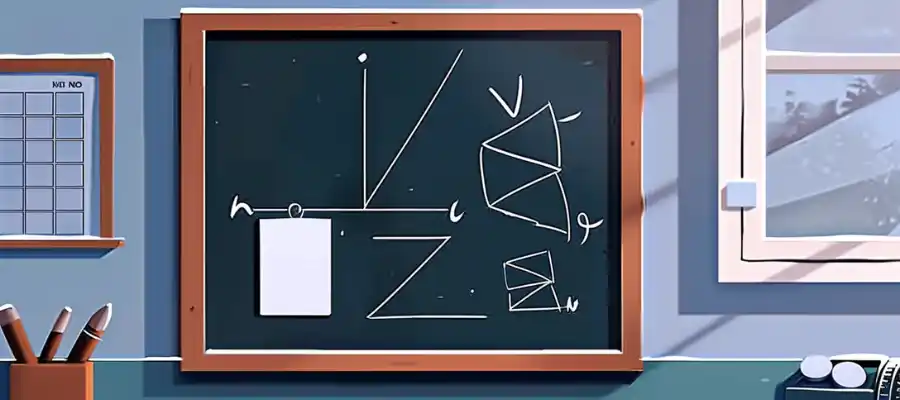 Illustration of a mathematical equation on a chalkboard