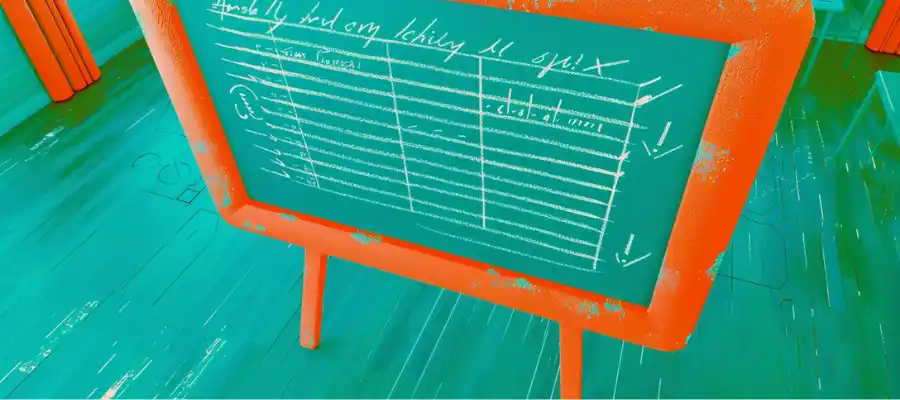 Illustration of a mathematical formula on a chalkboard to calculate arbitrage bets