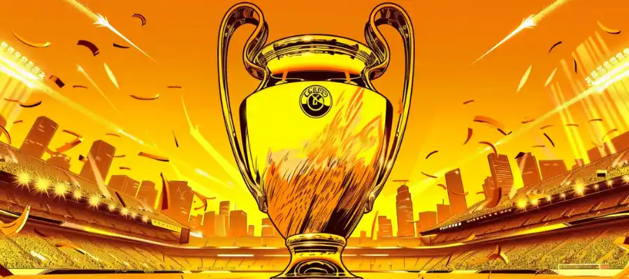 UEFA Champions League trophy on display
